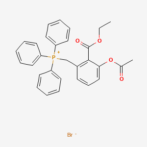 molecular formula C30H28BrO4P B3218320 (3-Acetyloxy-2-ethoxycarbonylbenzyl)-triphenylphosphonium bromide CAS No. 118842-88-9