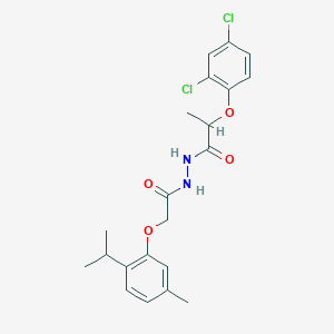 molecular formula C21H24Cl2N2O4 B321835 2-(2,4-dichlorophenoxy)-N'-[(2-isopropyl-5-methylphenoxy)acetyl]propanohydrazide 
