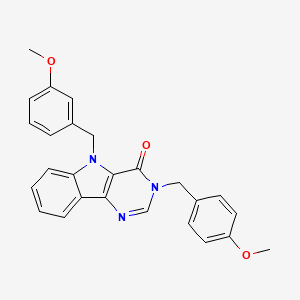 molecular formula C26H23N3O3 B3218371 5-(3-methoxybenzyl)-3-(4-methoxybenzyl)-3H-pyrimido[5,4-b]indol-4(5H)-one CAS No. 1189504-18-4