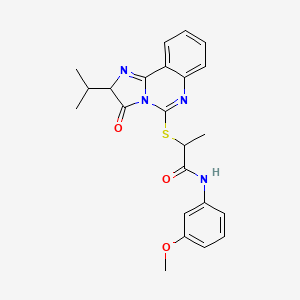2-((2-isopropyl-3-oxo-2,3-dihydroimidazo[1,2-c]quinazolin-5-yl)thio)-N-(3-methoxyphenyl)propanamide