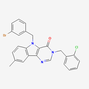 molecular formula C25H19BrClN3O B3218424 5-(3-bromobenzyl)-3-(2-chlorobenzyl)-8-methyl-3H-pyrimido[5,4-b]indol-4(5H)-one CAS No. 1189904-61-7