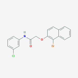 molecular formula C18H13BrClNO2 B321843 2-[(1-bromo-2-naphthyl)oxy]-N-(3-chlorophenyl)acetamide 