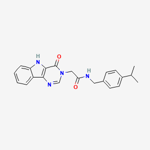 molecular formula C22H22N4O2 B3218433 N-(4-isopropylbenzyl)-2-(4-oxo-4,5-dihydro-3H-pyrimido[5,4-b]indol-3-yl)acetamide CAS No. 1189940-10-0