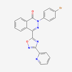 molecular formula C21H12BrN5O2 B3218439 2-(4-bromophenyl)-4-(3-pyridin-2-yl-1,2,4-oxadiazol-5-yl)phthalazin-1(2H)-one CAS No. 1189963-81-2