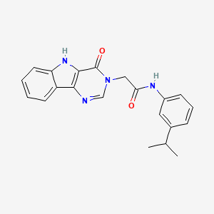 molecular formula C21H20N4O2 B3218444 N-(3-isopropylphenyl)-2-(4-oxo-4,5-dihydro-3H-pyrimido[5,4-b]indol-3-yl)acetamide CAS No. 1189992-32-2