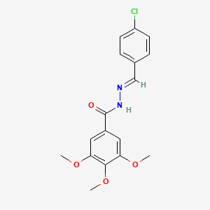 molecular formula C17H17ClN2O4 B3218453 N'-[(E)-(4-chlorophenyl)methylidene]-3,4,5-trimethoxybenzohydrazide CAS No. 1190131-33-9