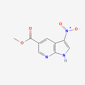 molecular formula C9H7N3O4 B3218472 methyl 3-nitro-1H-pyrrolo[2,3-b]pyridine-5-carboxylate CAS No. 1190309-70-6