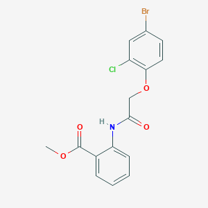 molecular formula C16H13BrClNO4 B321848 Methyl 2-{[(4-bromo-2-chlorophenoxy)acetyl]amino}benzoate 