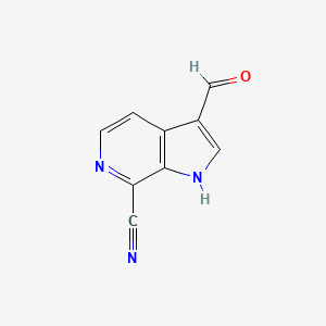 molecular formula C9H5N3O B3218507 3-formyl-1H-pyrrolo[2,3-c]pyridine-7-carbonitrile CAS No. 1190309-91-1