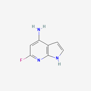 molecular formula C7H6FN3 B3218516 6-fluoro-1H-pyrrolo[2,3-b]pyridin-4-amine CAS No. 1190309-99-9