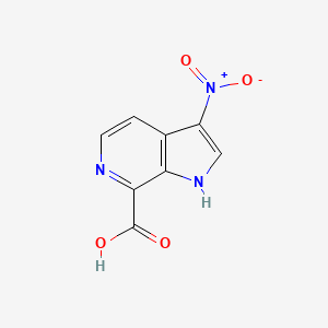 molecular formula C8H5N3O4 B3218524 3-nitro-1H-pyrrolo[2,3-c]pyridine-7-carboxylic acid CAS No. 1190310-03-2