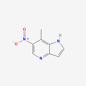 molecular formula C8H7N3O2 B3218540 7-methyl-6-nitro-1H-pyrrolo[3,2-b]pyridine CAS No. 1190310-09-8