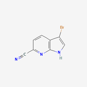 molecular formula C8H4BrN3 B3218546 3-bromo-1H-pyrrolo[2,3-b]pyridine-6-carbonitrile CAS No. 1190310-14-5