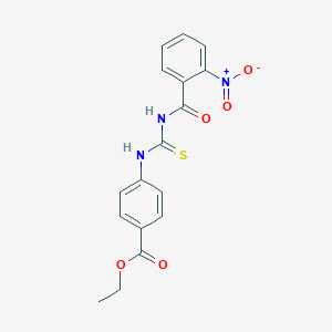 molecular formula C17H15N3O5S B321857 Ethyl 4-{[({2-nitrobenzoyl}amino)carbothioyl]amino}benzoate 
