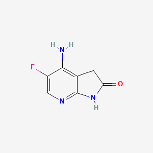 molecular formula C7H6FN3O B3218580 2H-Pyrrolo[2,3-b]pyridin-2-one, 4-amino-5-fluoro-1,3-dihydro- CAS No. 1190310-39-4