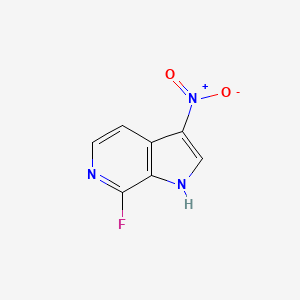 molecular formula C7H4FN3O2 B3218596 7-fluoro-3-nitro-1H-pyrrolo[2,3-c]pyridine CAS No. 1190310-44-1