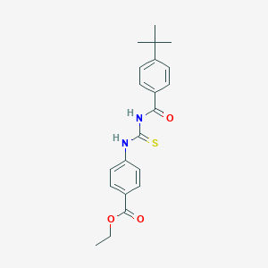 molecular formula C21H24N2O3S B321862 Ethyl 4-({[(4-tert-butylbenzoyl)amino]carbothioyl}amino)benzoate 