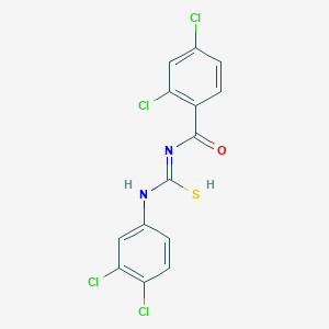 molecular formula C14H8Cl4N2OS B321863 N'-(2,4-dichlorobenzoyl)-N-(3,4-dichlorophenyl)carbamimidothioic acid 