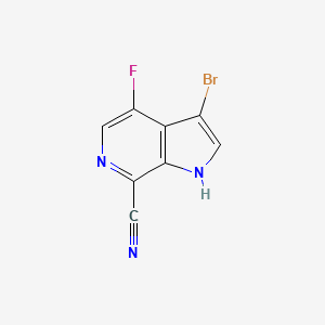 molecular formula C8H3BrFN3 B3218650 3-bromo-4-fluoro-1H-pyrrolo[2,3-c]pyridine-7-carbonitrile CAS No. 1190311-11-5