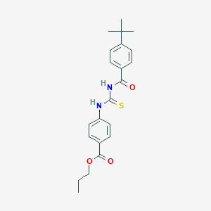 molecular formula C22H26N2O3S B321866 Propyl 4-({[(4-tert-butylbenzoyl)amino]carbothioyl}amino)benzoate 