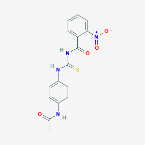 molecular formula C16H14N4O4S B321867 N-{[4-(acetylamino)phenyl]carbamothioyl}-2-nitrobenzamide 