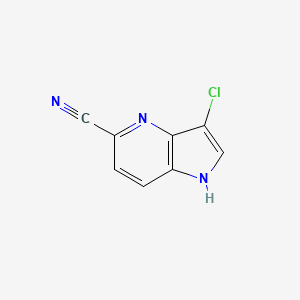 molecular formula C8H4ClN3 B3218690 3-chloro-1H-pyrrolo[3,2-b]pyridine-5-carbonitrile CAS No. 1190311-38-6