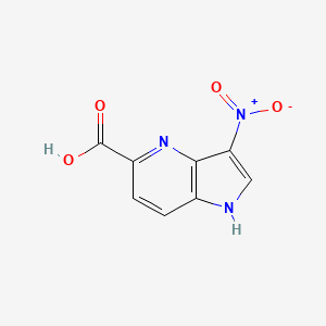 molecular formula C8H5N3O4 B3218702 3-nitro-1H-pyrrolo[3,2-b]pyridine-5-carboxylic acid CAS No. 1190311-46-6