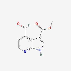 molecular formula C10H8N2O3 B3218740 methyl 4-formyl-1H-pyrrolo[2,3-b]pyridine-3-carboxylate CAS No. 1190312-00-5