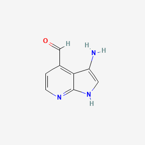 molecular formula C8H7N3O B3218757 3-amino-1H-pyrrolo[2,3-b]pyridine-4-carbaldehyde CAS No. 1190312-08-3