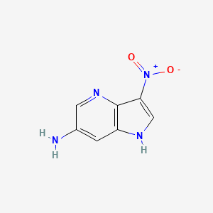 molecular formula C7H6N4O2 B3218768 3-nitro-1H-pyrrolo[3,2-b]pyridin-6-amine CAS No. 1190312-12-9