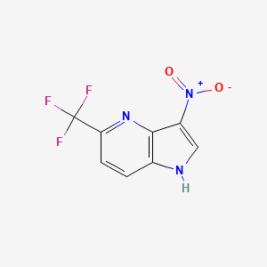 molecular formula C8H4F3N3O2 B3218793 3-nitro-5-(trifluoromethyl)-1H-pyrrolo[3,2-b]pyridine CAS No. 1190312-34-5