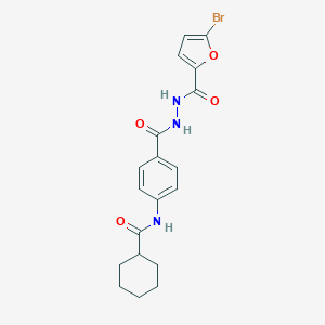 molecular formula C19H20BrN3O4 B321882 N-(4-{[2-(5-bromo-2-furoyl)hydrazino]carbonyl}phenyl)cyclohexanecarboxamide 