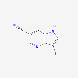 molecular formula C8H4IN3 B3218821 3-iodo-1H-pyrrolo[3,2-b]pyridine-6-carbonitrile CAS No. 1190312-56-1
