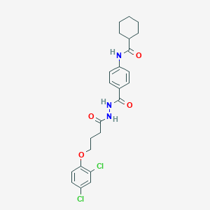 molecular formula C24H27Cl2N3O4 B321883 N-[4-({2-[4-(2,4-dichlorophenoxy)butanoyl]hydrazino}carbonyl)phenyl]cyclohexanecarboxamide 