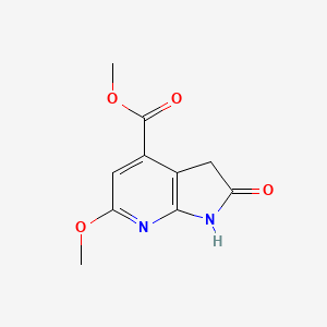 molecular formula C10H10N2O4 B3218834 1H-Pyrrolo[2,3-b]pyridine-4-carboxylic acid, 2,3-dihydro-6-methoxy-2-oxo-, methyl ester CAS No. 1190312-67-4