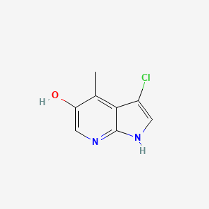 molecular formula C8H7ClN2O B3218846 3-chloro-4-methyl-1H-pyrrolo[2,3-b]pyridin-5-ol CAS No. 1190313-06-4