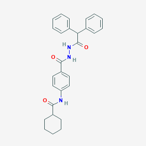 molecular formula C28H29N3O3 B321887 N-(4-{[2-(diphenylacetyl)hydrazino]carbonyl}phenyl)cyclohexanecarboxamide 