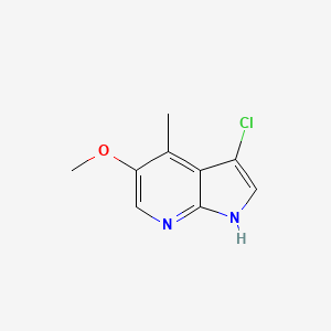 molecular formula C9H9ClN2O B3218874 3-chloro-5-methoxy-4-methyl-1H-pyrrolo[2,3-b]pyridine CAS No. 1190313-30-4
