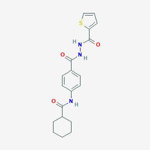 molecular formula C19H21N3O3S B321889 N-(4-{[2-(thien-2-ylcarbonyl)hydrazino]carbonyl}phenyl)cyclohexanecarboxamide 