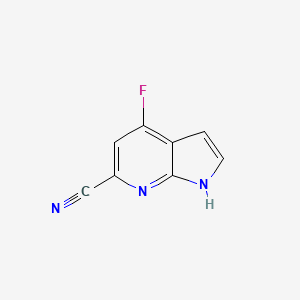 molecular formula C8H4FN3 B3218895 4-fluoro-1H-pyrrolo[2,3-b]pyridine-6-carbonitrile CAS No. 1190313-36-0