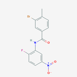 molecular formula C14H10BrFN2O3 B321896 3-bromo-N-(2-fluoro-5-nitrophenyl)-4-methylbenzamide 