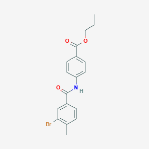 molecular formula C18H18BrNO3 B321899 Propyl 4-[(3-bromo-4-methylbenzoyl)amino]benzoate 