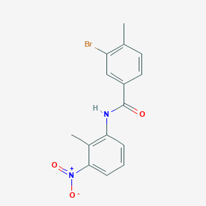 molecular formula C15H13BrN2O3 B321900 3-bromo-4-methyl-N-(2-methyl-3-nitrophenyl)benzamide 