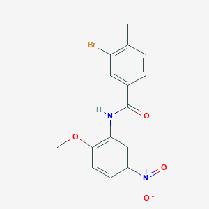 molecular formula C15H13BrN2O4 B321901 3-bromo-N-(2-methoxy-5-nitrophenyl)-4-methylbenzamide 
