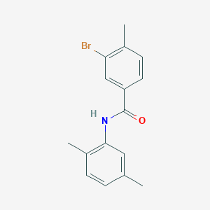 molecular formula C16H16BrNO B321902 3-bromo-N-(2,5-dimethylphenyl)-4-methylbenzamide 