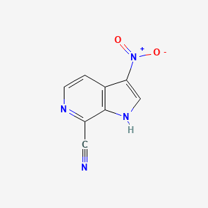 molecular formula C8H4N4O2 B3219040 3-nitro-1H-pyrrolo[2,3-c]pyridine-7-carbonitrile CAS No. 1190314-84-1