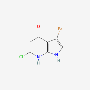 molecular formula C7H4BrClN2O B3219045 3-Bromo-6-chloro-1H-pyrrolo[2,3-b]pyridin-4-ol CAS No. 1190314-89-6