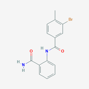 molecular formula C15H13BrN2O2 B321906 3-bromo-N-(2-carbamoylphenyl)-4-methylbenzamide 