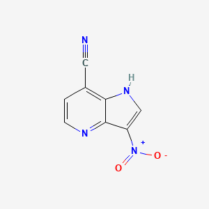 molecular formula C8H4N4O2 B3219166 3-nitro-1H-pyrrolo[3,2-b]pyridine-7-carbonitrile CAS No. 1190316-22-3