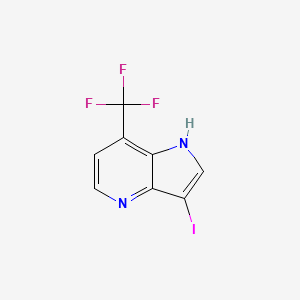 molecular formula C8H4F3IN2 B3219188 3-iodo-7-(trifluoromethyl)-1H-pyrrolo[3,2-b]pyridine CAS No. 1190316-38-1